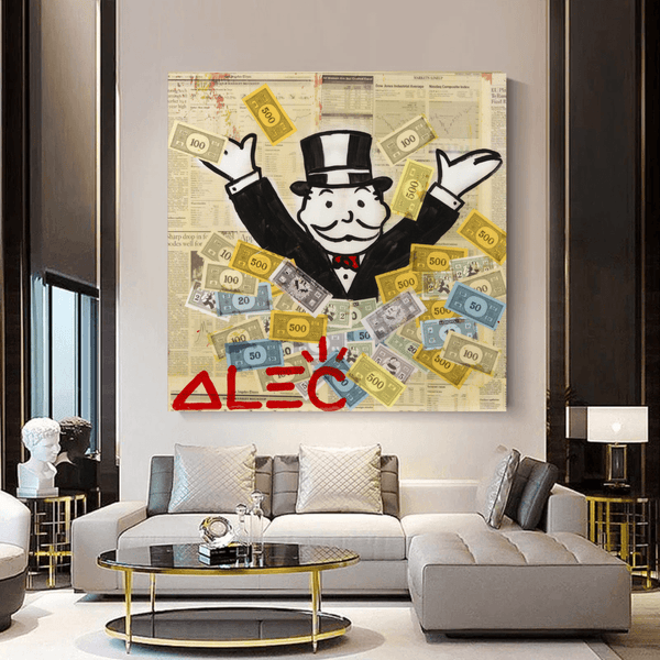 Alec Monopoly Money Man Millionaire Canvas Wall Art-Wall Posters