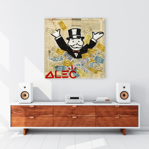 Alec Monopoly Money Man Millionaire Canvas Wall Art-Wall Posters