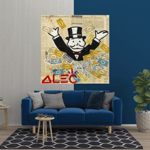 Alec Monopoly Money Man Millionaire Canvas Wall Art-Wall Posters