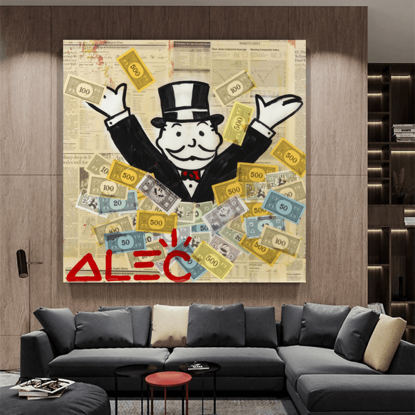 Alec Monopoly Money Man Millionaire Canvas Wall Art-Wall Posters