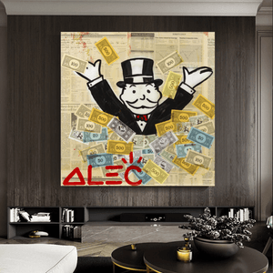 Alec Monopoly Money Man Millionaire Canvas Wall Art-Wall Posters