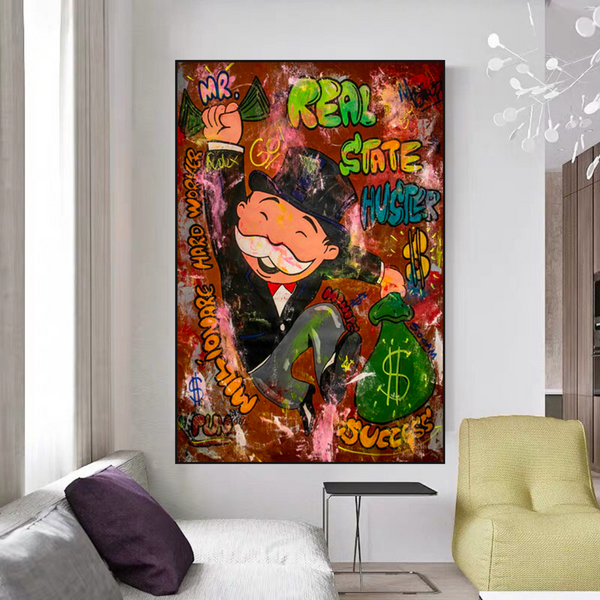 Alec Monopoly Money Man Real Estate Hustler Canvas Print-Wall Posters