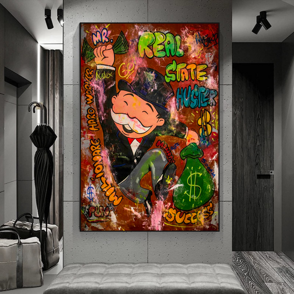 Alec Monopoly Money Man Real Estate Hustler Canvas Print-Wall Posters