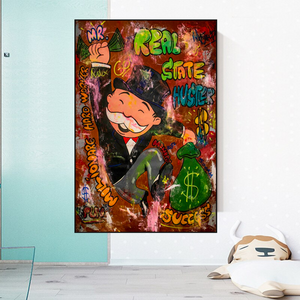 Alec Monopoly Money Man Real Estate Hustler Canvas Print-Wall Posters