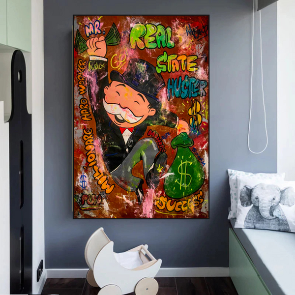 Alec Monopoly Money Man Real Estate Hustler Canvas Print-Wall Posters