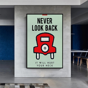 Alec Monopoly Never Look Back Play Card Canvas Wall Art-Wall Posters