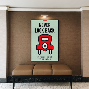 Alec Monopoly Never Look Back Play Card Canvas Wall Art-Wall Posters