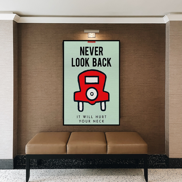 Alec Monopoly Never Look Back Play Card Canvas Wall Art-Wall Posters