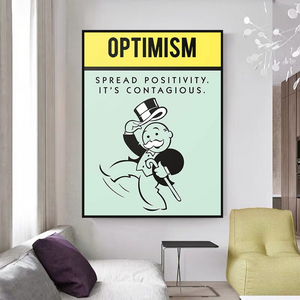Alec Monopoly Optimism Play Card Canvas Wall Art-Wall Posters
