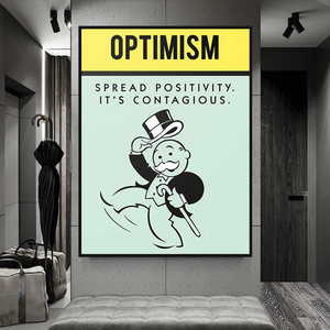 Alec Monopoly Optimism Play Card Canvas Wall Art-Wall Posters