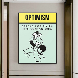 Alec Monopoly Optimism Play Card Canvas Wall Art-Wall Posters
