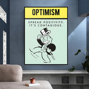 Alec Monopoly Optimism Play Card Canvas Wall Art-Wall Posters