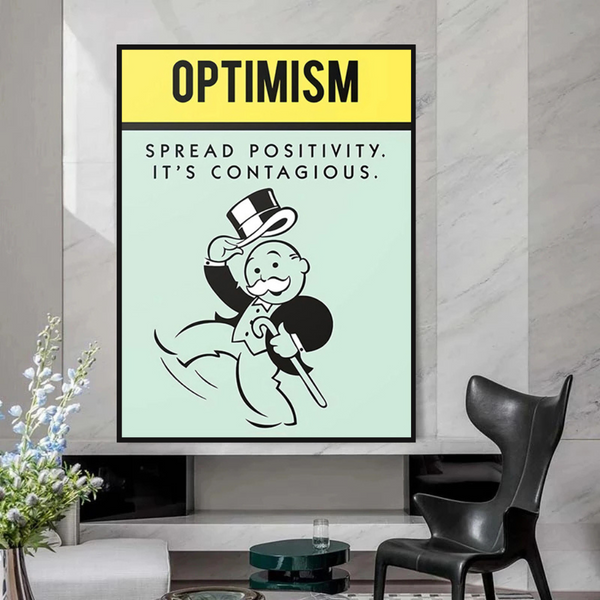 Alec Monopoly Optimism Play Card Canvas Wall Art-Wall Posters
