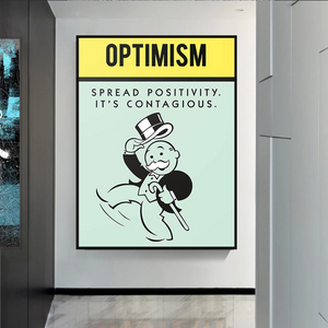 Alec Monopoly Optimism Play Card Canvas Wall Art-Wall Posters