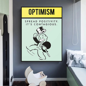 Alec Monopoly Optimism Play Card Canvas Wall Art-Wall Posters