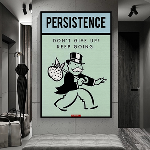 Alec Monopoly Persistence Dont Give Up Play Card Canvas Wall Art-Wall Posters