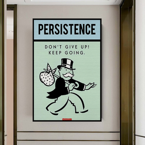 Alec Monopoly Persistence Dont Give Up Play Card Canvas Wall Art-Wall Posters