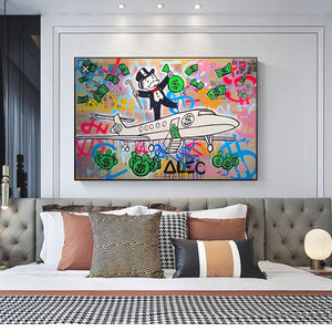 Alec Monopoly Private Jet Canvas Print-Wall Posters
