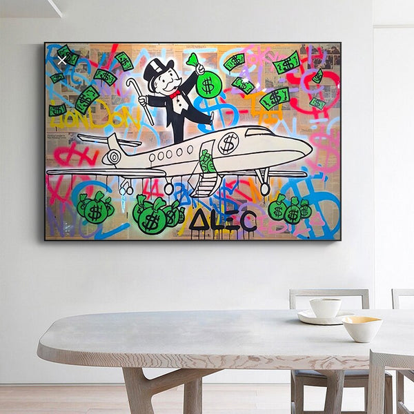 Alec Monopoly Private Jet Canvas Print-Wall Posters
