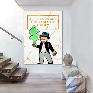 Alec Monopoly Rich Man Businessman Canvas Print-Wall Posters