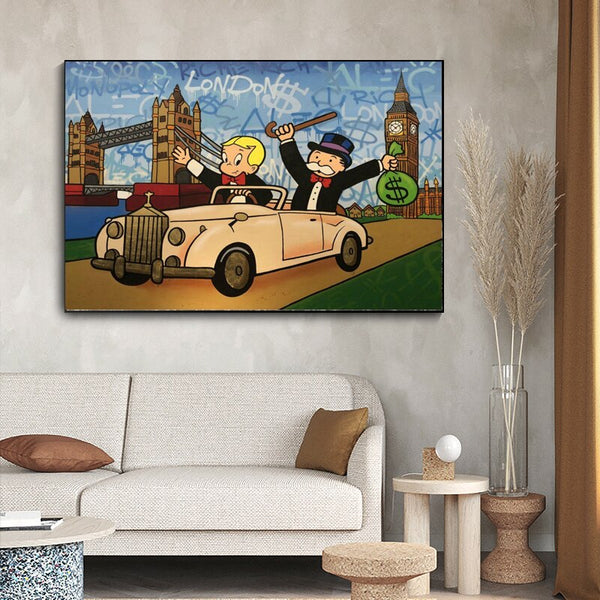 Alec Monopoly Richie Rich Money Canvas Wall Art-Wall Posters