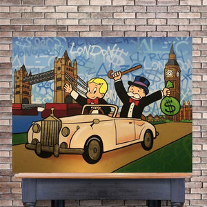 Alec Monopoly Richie Rich Money Canvas Wall Art-Wall Posters