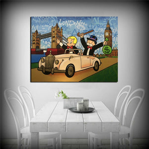 Alec Monopoly Richie Rich Money Canvas Wall Art-Wall Posters