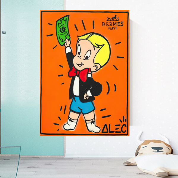 Alec Monopoly Richie Rich Money Man Canvas Print-Wall Posters