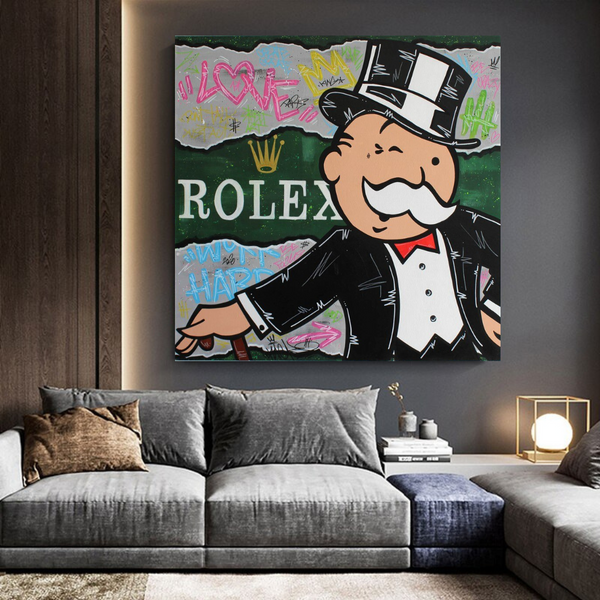 Alec Monopoly Rolex Money Man Canvas Print-Wall Posters