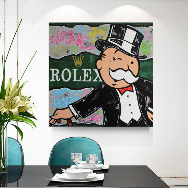 Alec Monopoly Rolex Money Man Canvas Print-Wall Posters