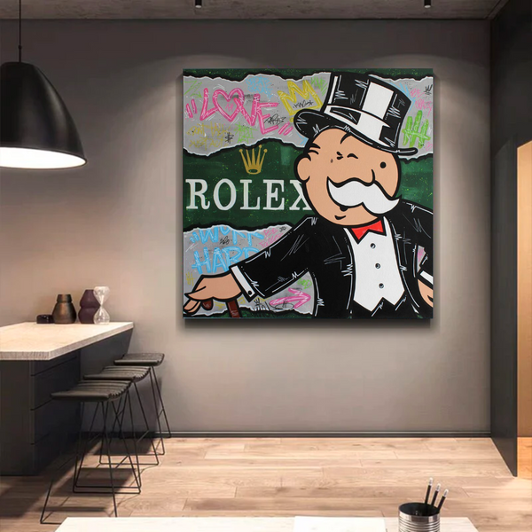 Alec Monopoly Rolex Money Man Canvas Print-Wall Posters