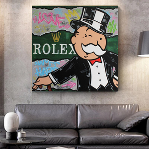 Alec Monopoly Rolex Money Man Canvas Print-Wall Posters