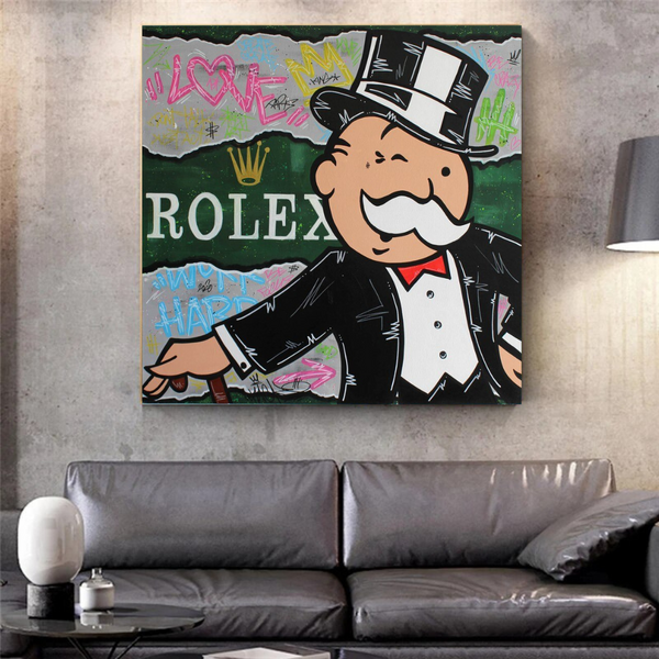 Alec Monopoly Rolex Money Man Canvas Print-Wall Posters