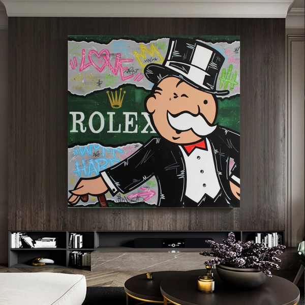 Alec Monopoly Rolex Money Man Canvas Print-Wall Posters