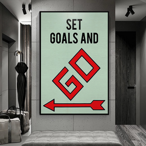 Alec Monopoly Set Goals and Go Play Card Canvas Wall Art-Wall Posters