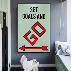 Alec Monopoly Set Goals and Go Play Card Canvas Wall Art-Wall Posters
