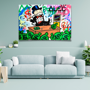 Alec Monopoly Stock Broker Art: Millionaire Canvas Print-Wall Posters