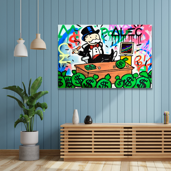 Alec Monopoly Stock Broker Art: Millionaire Canvas Print-Wall Posters