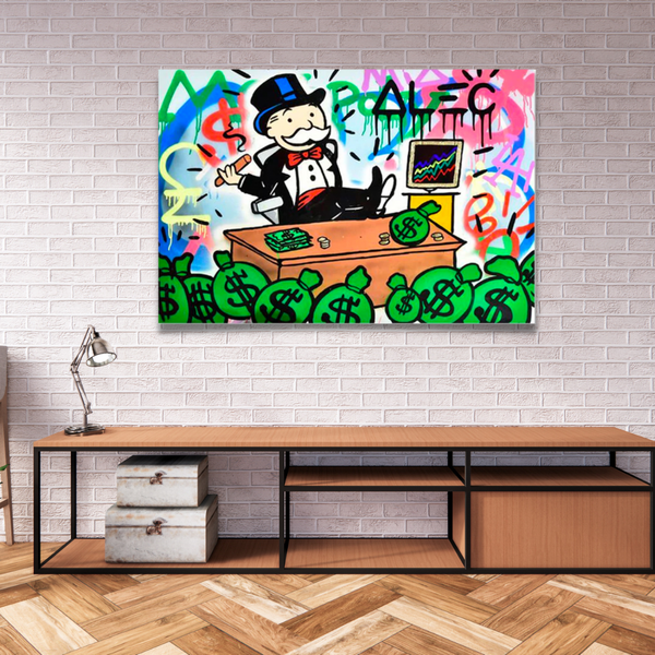 Alec Monopoly Stock Broker Art: Millionaire Canvas Print-Wall Posters
