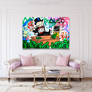 Alec Monopoly Stock Broker Art: Millionaire Canvas Print-Wall Posters