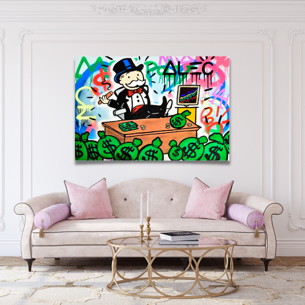 Alec Monopoly Stock Broker Art: Millionaire Canvas Print-Wall Posters