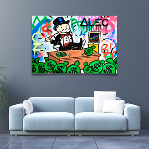 Alec Monopoly Stock Broker Art: Millionaire Canvas Print-Wall Posters