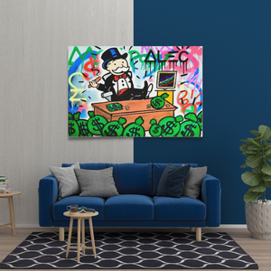 Alec Monopoly Stock Broker Art: Millionaire Canvas Print-Wall Posters