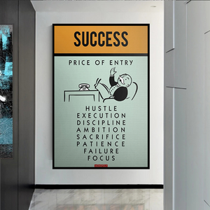 Alec Monopoly Success Price of Entry Play Card Canvas Wall Art-Wall Posters