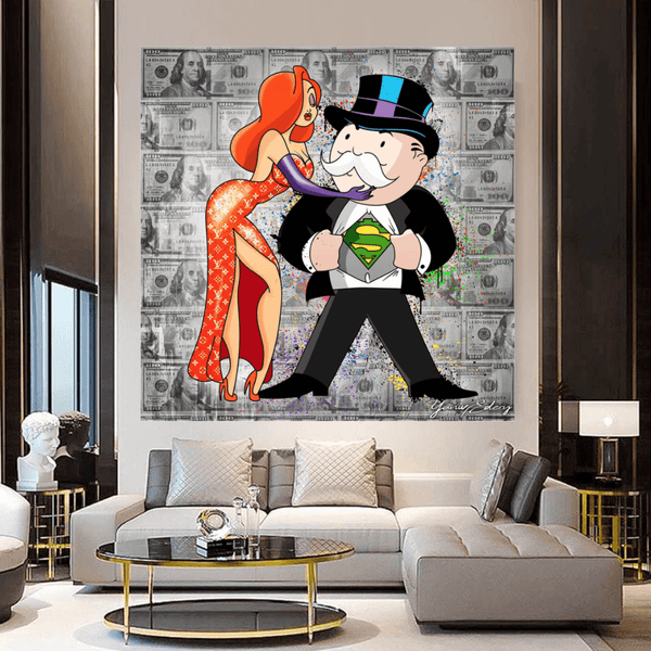 Alec Monopoly Super Man Canvas Art - MoneyPower-Wall Posters