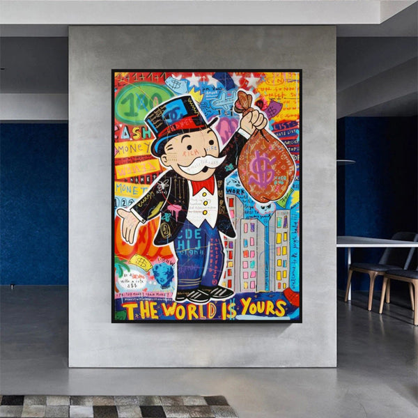 Alec Monopoly The World is Yours Canvas Print-Wall Posters