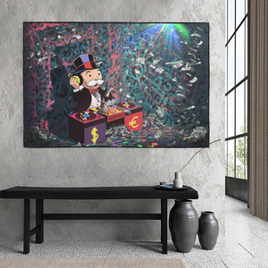 Alec Monopoly Unleashes Beats as Club Wall's Artistic DJ Wall Art-Wall Posters