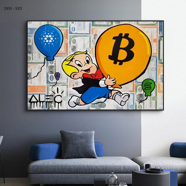Alec Monopoly and Richie Bitcoin Canvas Print - Wall Decor-Wall Posters