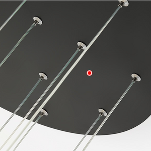 Aluminium Black Rings Long pendant lamp-