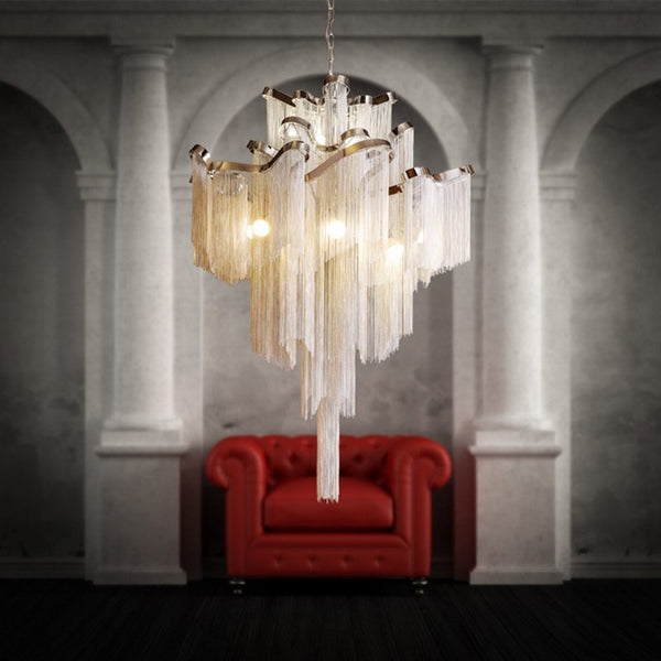Aluminium Fringed Chandelier: Elegant and Timeless Design-Ceiling Chandelier